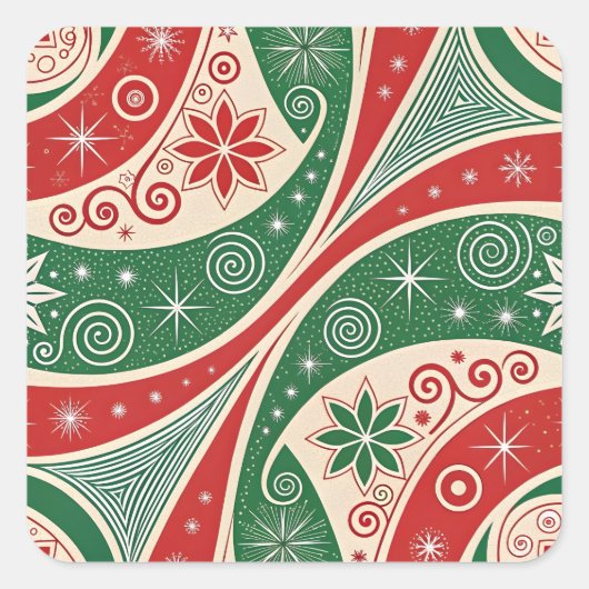 Kerstsfeer Vierkante Sticker (Voorkant)