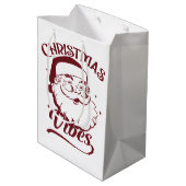 Kerstsfeer Vintage Design Medium Cadeauzakje (Achterkant Gekanteld)