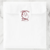 Kerstsfeer Vintage Design Ronde Sticker (Tas)