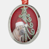 Kerstshaar pincanamandel metalen ornament (Links)