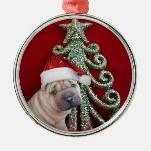 Kerstshaar pincanamandel metalen ornament (Voorkant)