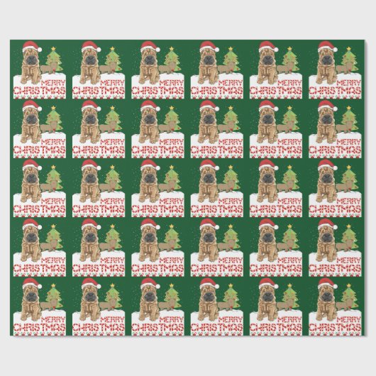 KerstShar Pei Cadeaupapier (Vlak)