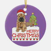 KerstShar Pei Keramisch Ornament (Voorkant)