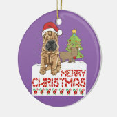 KerstShar Pei Keramisch Ornament (Links)