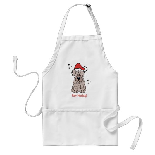 KerstSharpei Dog Standaard Schort (Voorkant)