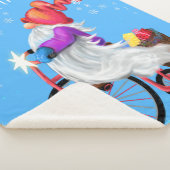 KerstSherpa Blanket Gnome met Bike en Gifts Sherpa Deken (3/4)