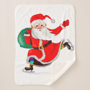 KerstSherpa Blanket Santa Claus Sherpa Deken