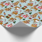 KerstShiba Inu Cadeaupapier (Hoek)