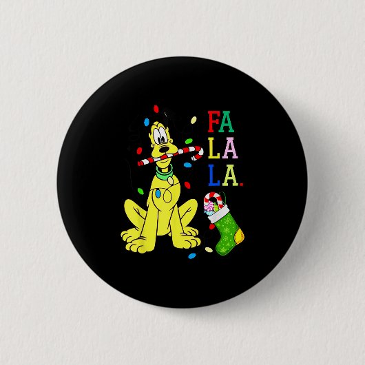 Kerstshirt Cute La Fa Fa Swea Ronde Button 5,7 Cm (Voorkant)