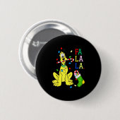 Kerstshirt Cute La Fa Fa Swea Ronde Button 5,7 Cm (Voorkant /achterkant)