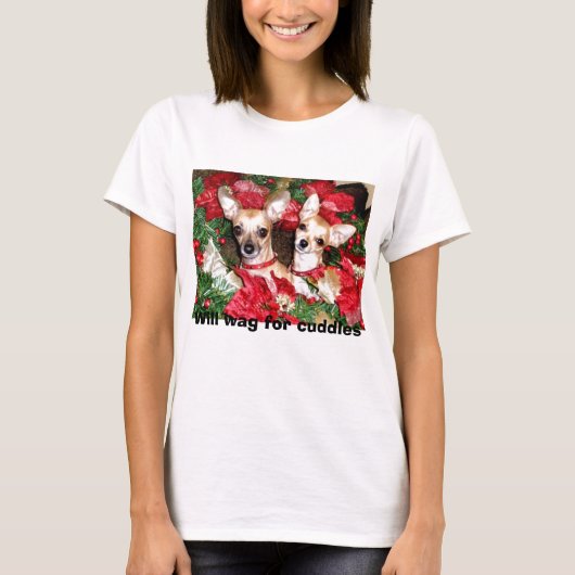 kerstshirt met Chihuahuas T-shirt (Voorkant)
