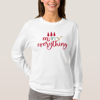 Kerstshirt met lange mouwen, vrolijk alles t-shirt