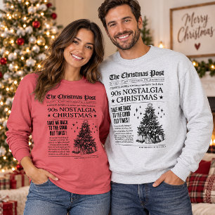 Kerstshirt met nostalgie uit de jaren 90, vintage trui