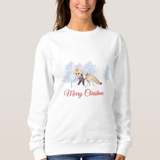 Kerstshirt met Winterfox, voor dames Trui (Voorkant)