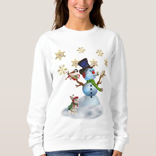Kerstshirt voor dames met Snowman Trui (Voorkant)