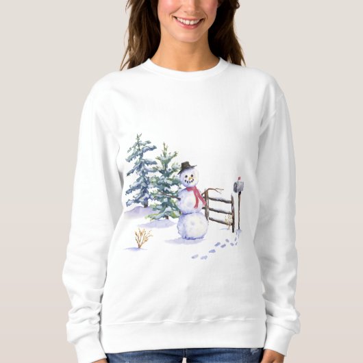Kerstshirt voor dames met Snowman Trui (Voorkant)