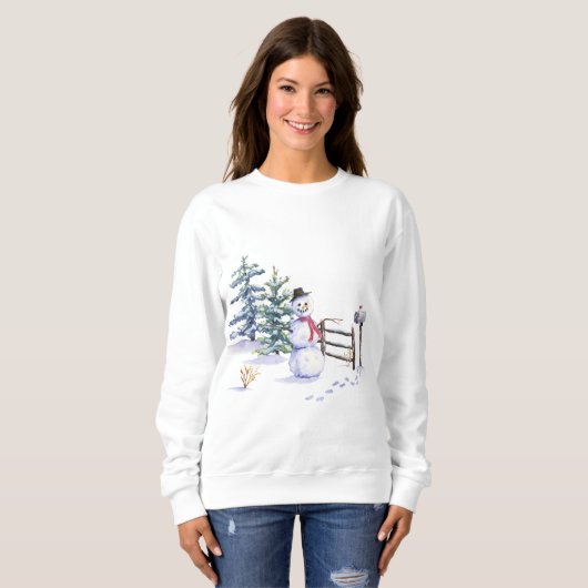 Kerstshirt voor dames met Snowman Trui (Voorkant volledig)