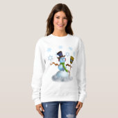 Kerstshirt voor dames met Snowman Trui (Voorkant volledig)