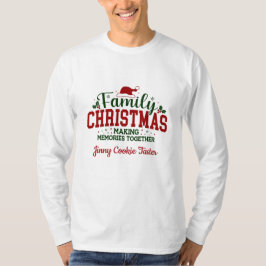 Kerstshirt voor familie met naam t-shirt