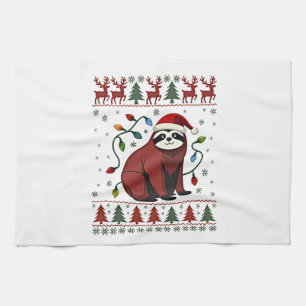 Kerstshirt voor luiaardliefhebber Geschenk Kerstma Theedoek