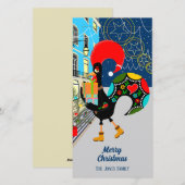 Kerstshoppen met de Portugese Haan Feestdagenkaart (Voorkant / Achterkant)