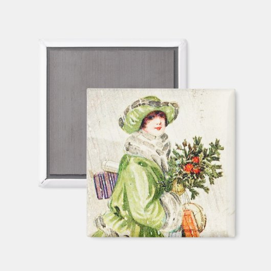 Kerstshopper  Magnet (Voorkant / Achterkant)