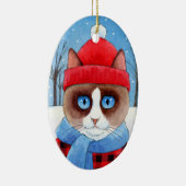 kerstshow of Ragdoll Cat-versiering Keramisch Ornament (Rechts)
