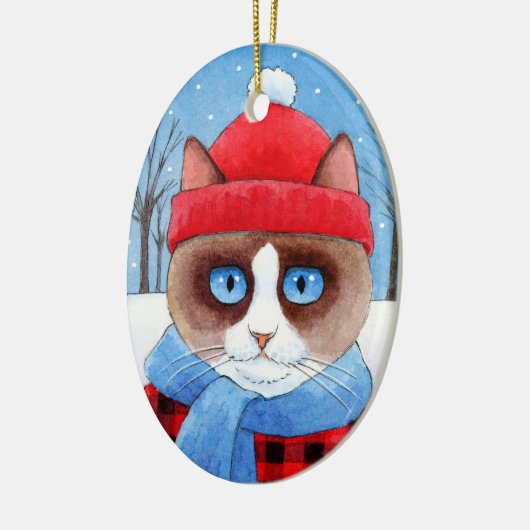 kerstshow of Ragdoll Cat-versiering Keramisch Ornament (Links)