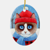kerstshow of Ragdoll Cat-versiering Keramisch Ornament (Voorkant)