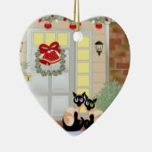 KerstSiames Cats Keramisch Ornament (Rechts)