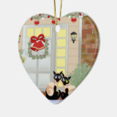 KerstSiames Cats Keramisch Ornament (Links)