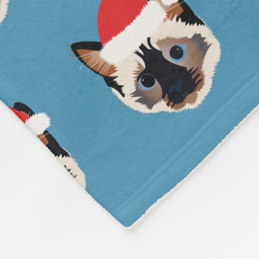 kerstsiamese kat fleece deken (Hoek)