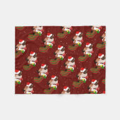 kerstsiamese katten met kersthoed fleece deken (Voorkant (Horizontaal))