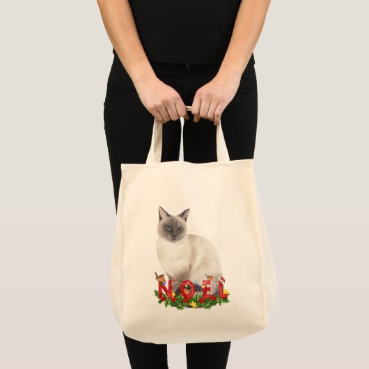 kerstsiamese Waterverf Tote Bag (Voorkant (product))