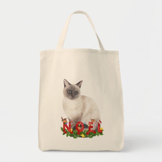 kerstsiamese Waterverf Tote Bag (Voorkant)