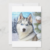 KerstSiberian Husky/Sled Dog T-Shirt Feestdagenkaart (Voorkant)