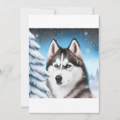 KerstSiberian Husky/Sled Dog T-Shirt Feestdagenkaart (Voorkant)