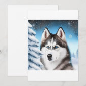 KerstSiberian Husky/Sled Dog T-Shirt Feestdagenkaart (Voorkant / Achterkant)