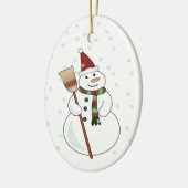 kerstsier keramisch ornament (Links)