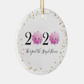 Kerstsieraad 2020 Quarantaine Virus Pandemic Keramisch Ornament (Rechts)