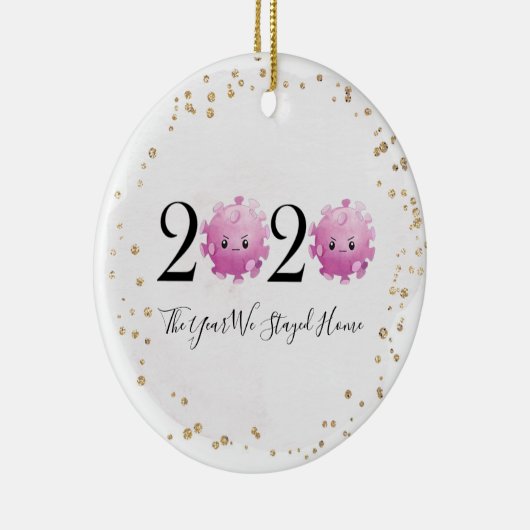 Kerstsieraad 2020 Quarantaine Virus Pandemic Keramisch Ornament (Rechts)