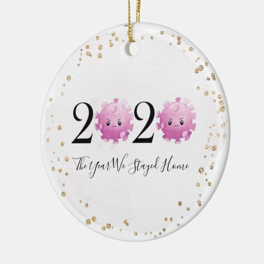 Kerstsieraad 2020 Quarantaine Virus Pandemic Keramisch Ornament (Links)