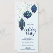 Kerstsieraad Blauw Goud Kerstfeest Kaart (Voorkant)