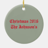 Kerstsieraad, Ellen Clapsaddle Keramisch Ornament (Achterkant)