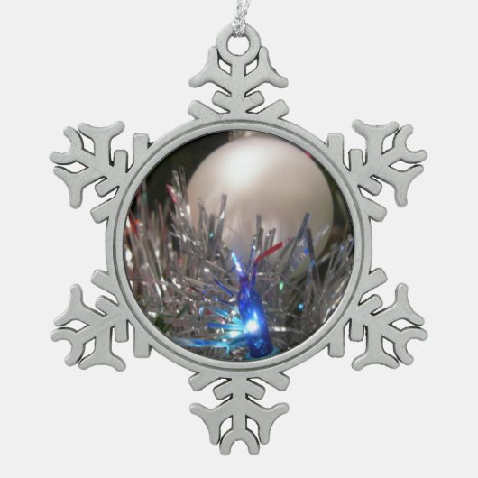 Kerstsieraad glitters tin sneeuwvlok ornament (Voorkant)