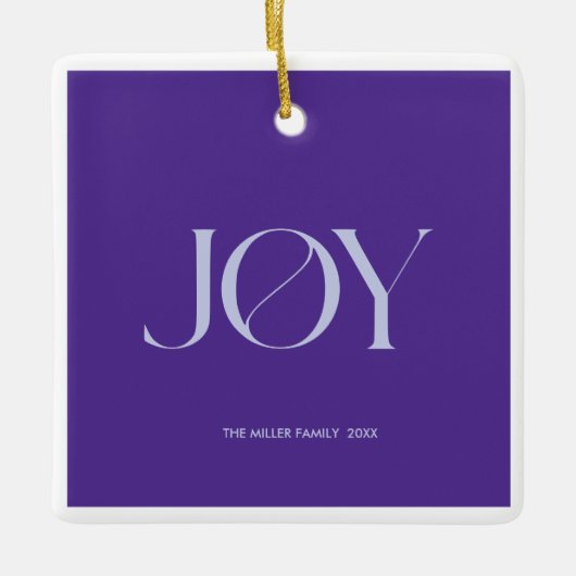 Kerstsieraad Joy | Gepersonaliseerd Keramisch Ornament (Voorkant)