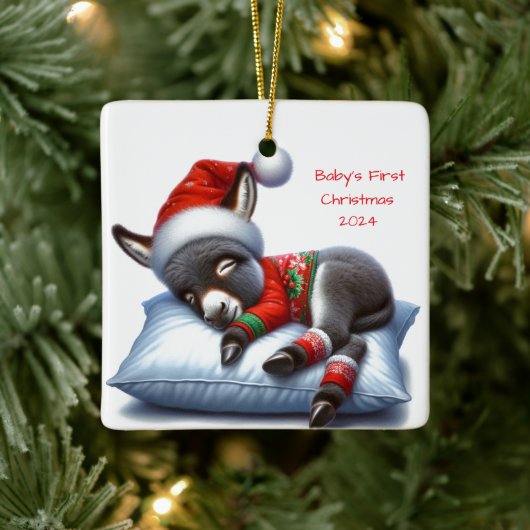 Kerstsieraad met Ezel Keramisch Ornament (Boom)