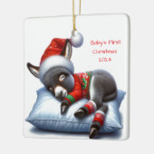 Kerstsieraad met Ezel Keramisch Ornament (Links)
