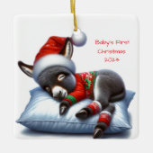 Kerstsieraad met Ezel Keramisch Ornament (Voorkant)