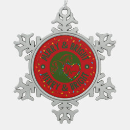 Kerstsieraad met vrolijke sneeuwvlok tin sneeuwvlok ornament